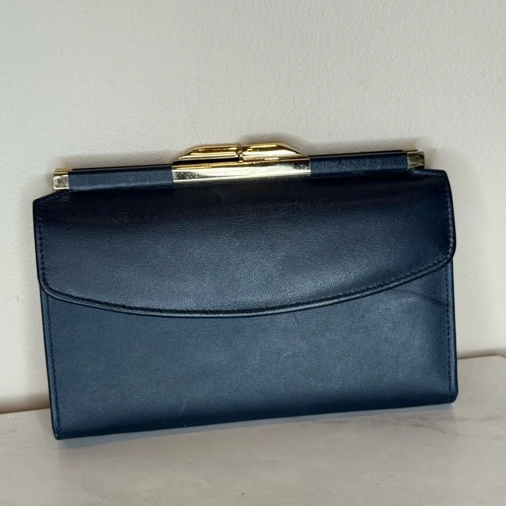 🔥Genuine Leather Wallet/ Coin Bag Navy Blue🔥
